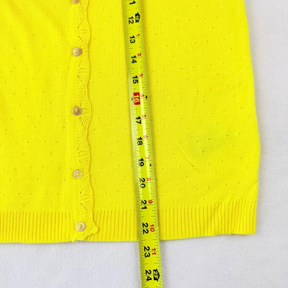 NUMPH Women's Kyoto Pullover Top Aurora Yellow Pointelle Short Sleeve Size M NWT